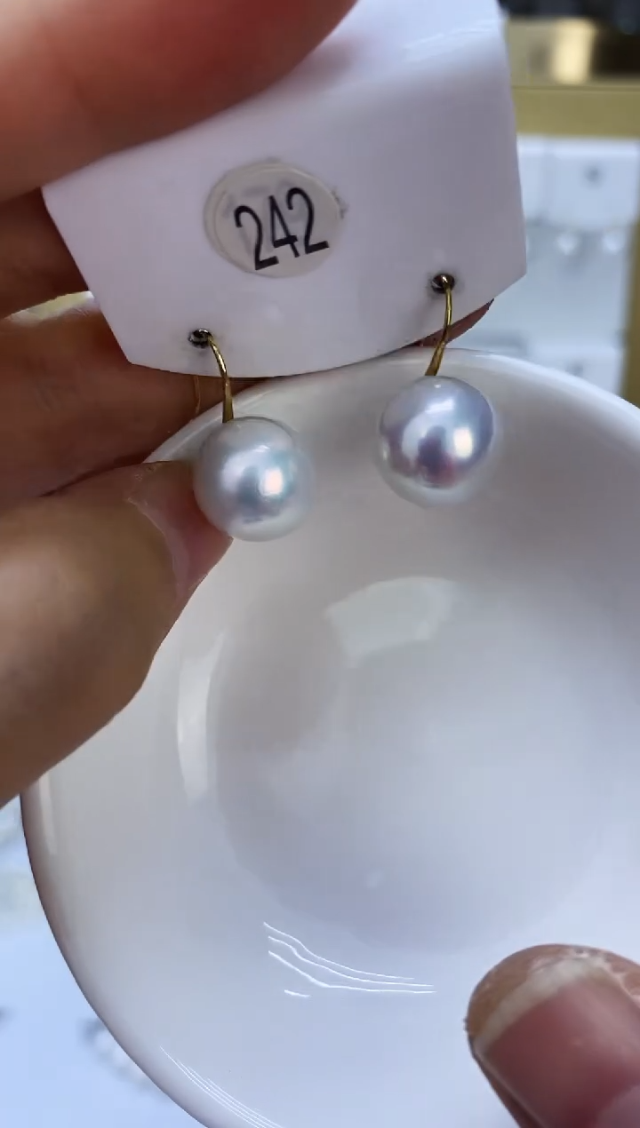 18K金镶嵌耳饰淡水珍珠242