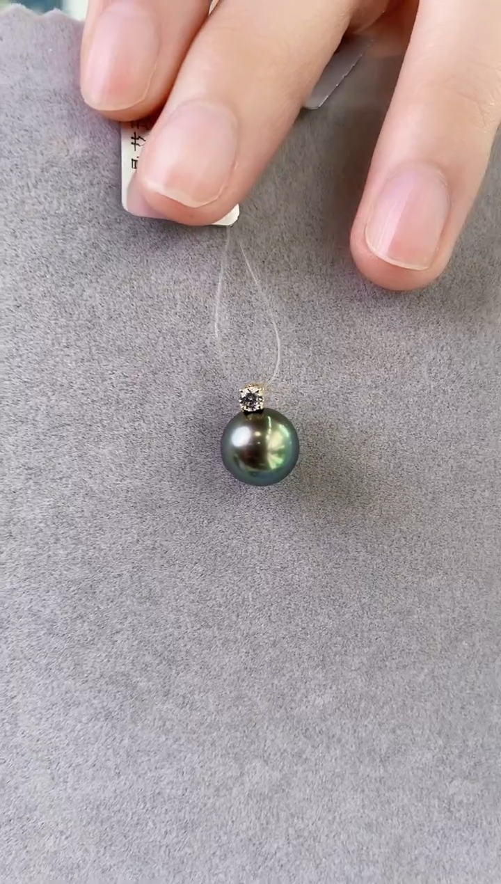 【闪购商品】海水珍珠吊坠(不含链)18K金镶嵌10-11海水珍珠吊坠