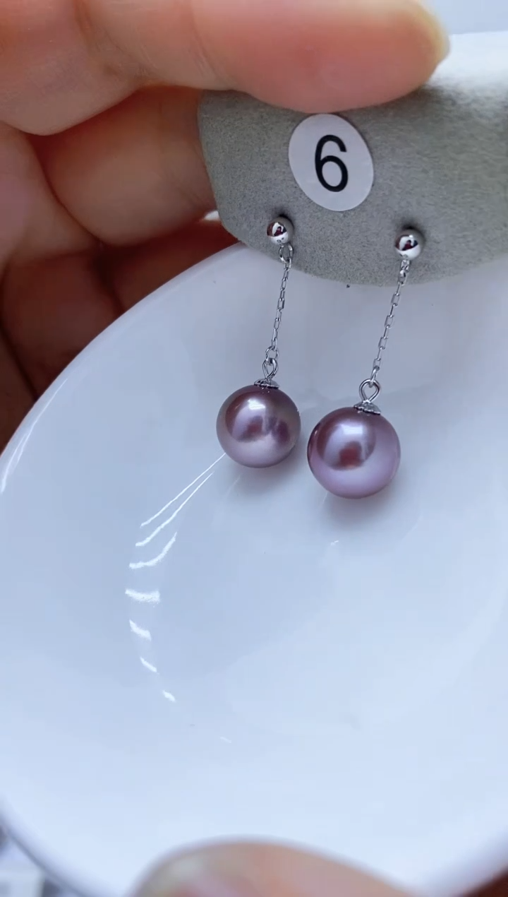 【闪购商品】淡水珍珠耳饰银S925镶嵌6