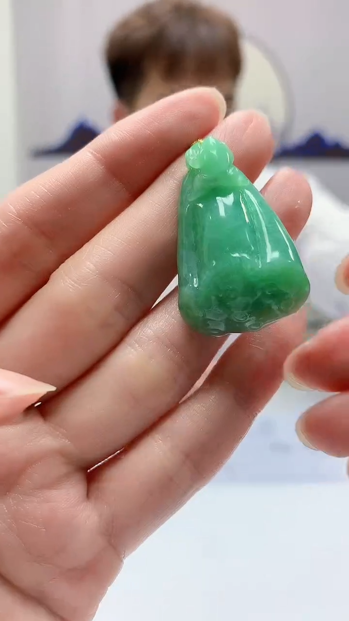 【闪购商品】定制翡翠未镶嵌4868zm-毛货挂件185