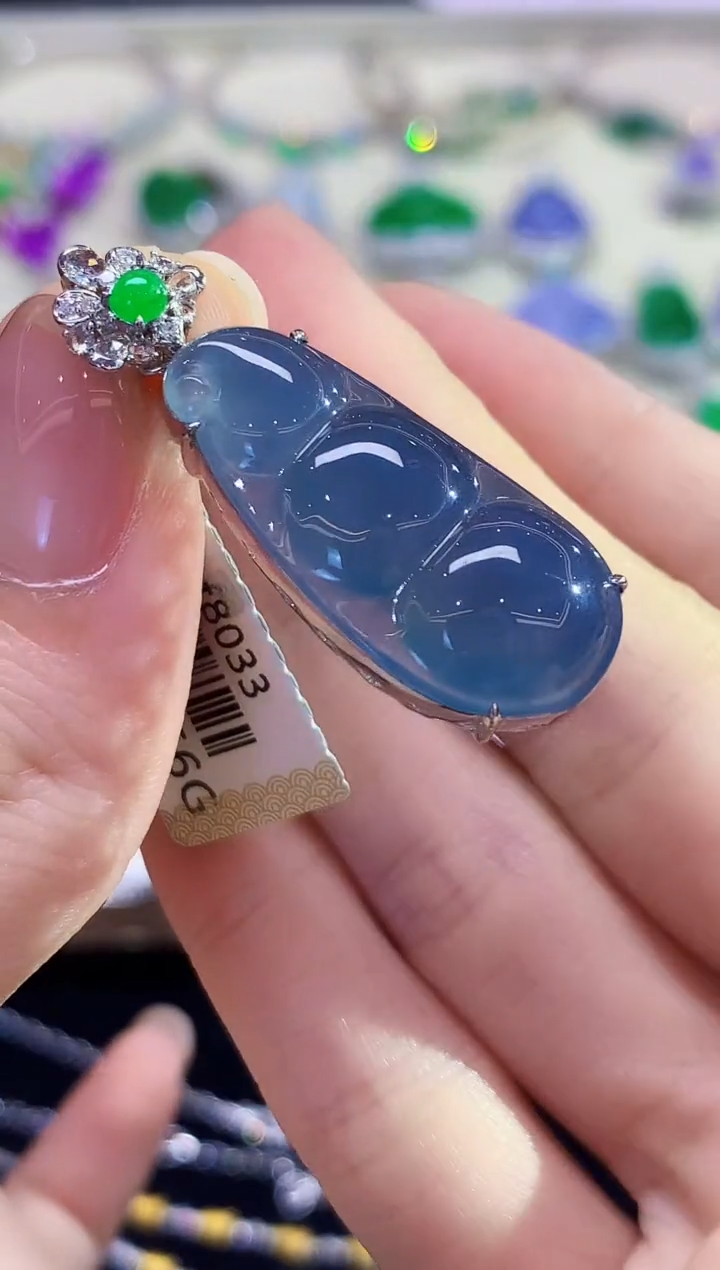 吊坠(不含链)18K金镶嵌翡翠CY多样性发其一