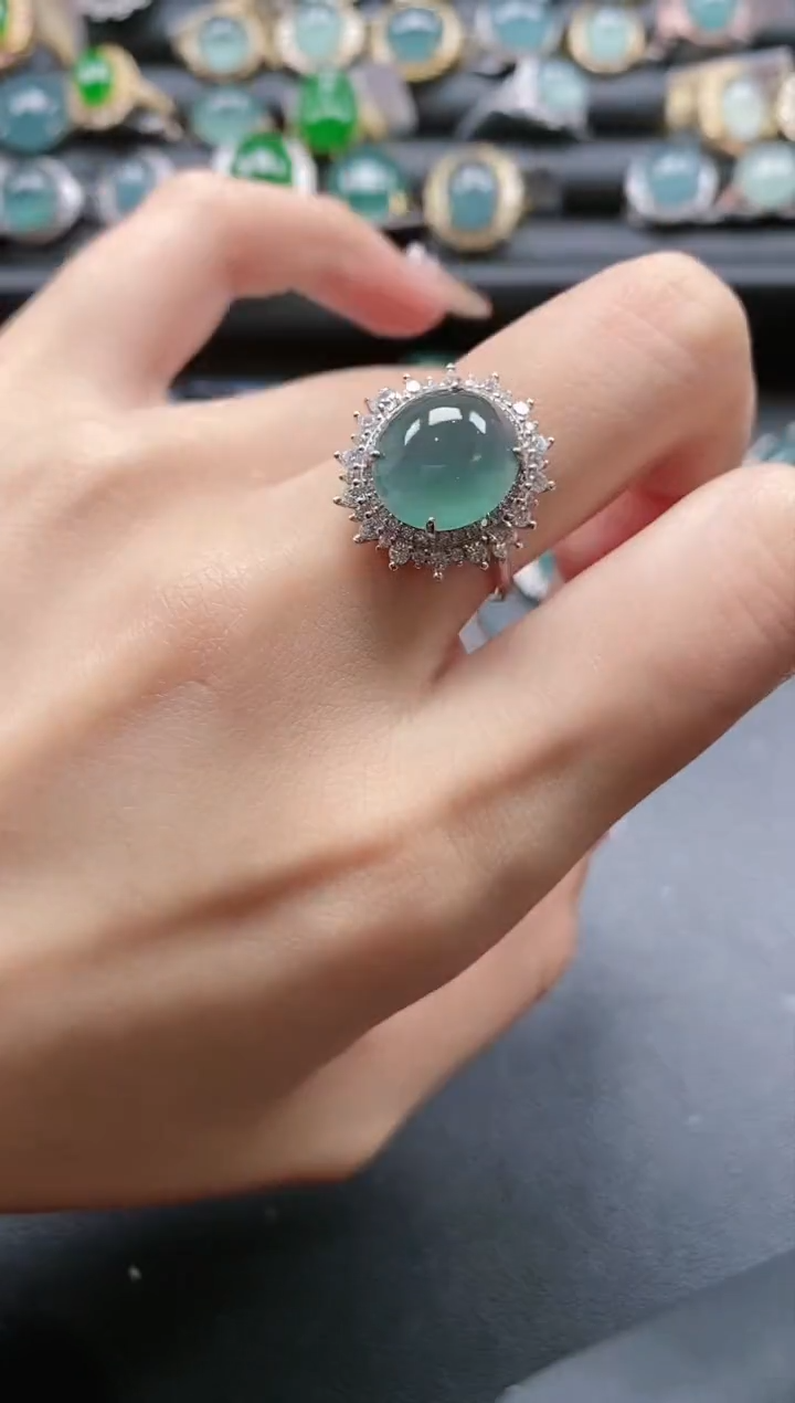 【闪购商品】翡翠戒指银S925镶嵌51151