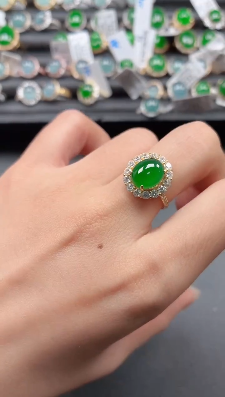 银S925镶嵌戒指翡翠111111