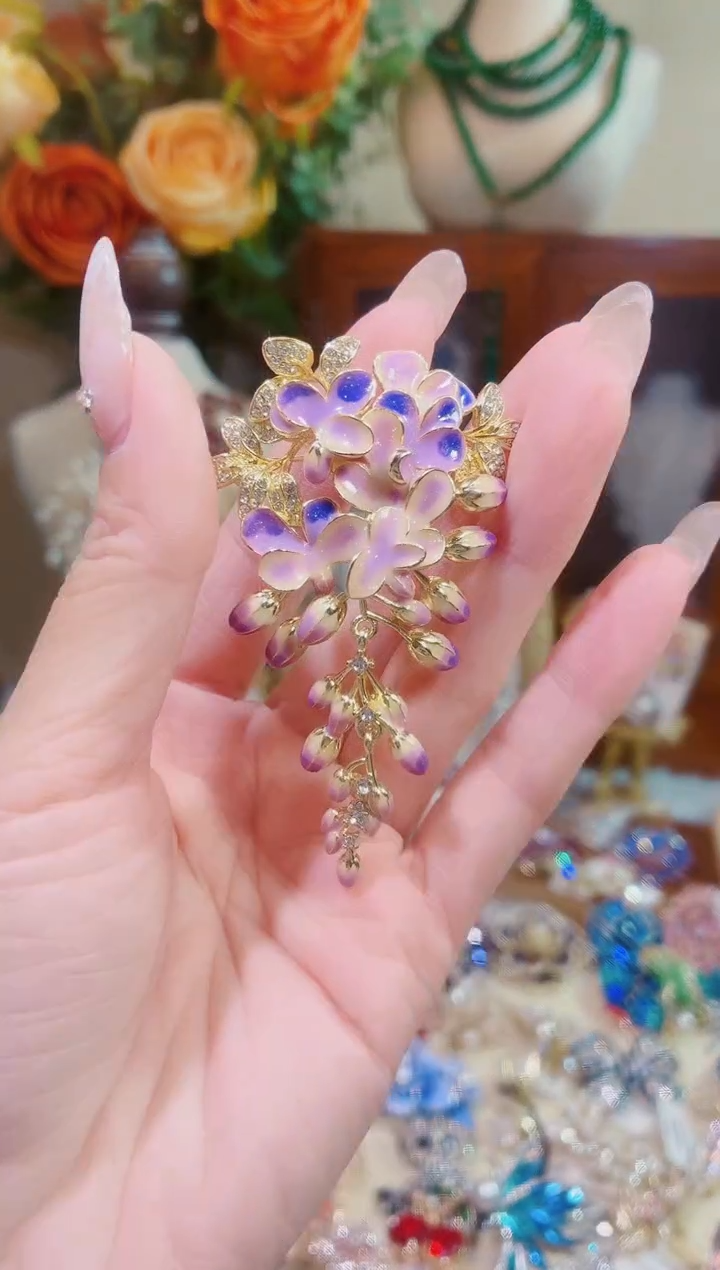 合成立方氧化锆铜合金紫藤花