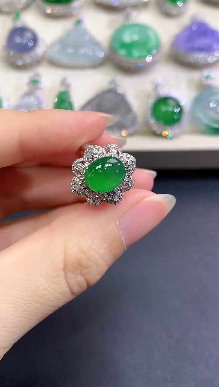 【闪购商品】翡翠戒指18K金镶嵌B82   多样性一件发货 