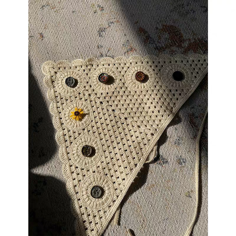 AUBRUINO手工钩针装饰三角巾AN051KTBG