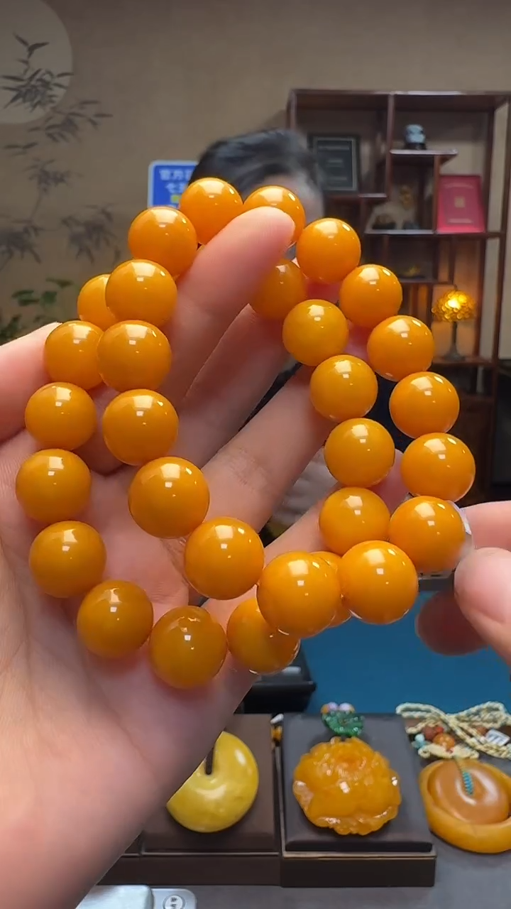 手链琥珀未镶嵌天然保真蜜蜡圆珠手串（多样发其一）