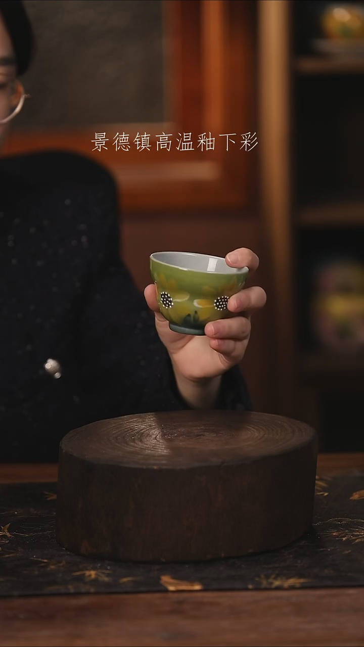 陶瓷景德镇高温釉下手绘陶瓷@L448@