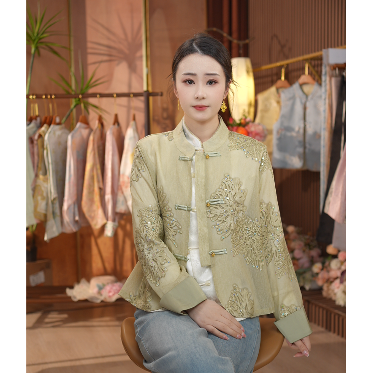 《雾影青山 -外套》新中式提花国风休闲百搭高定防晒外套