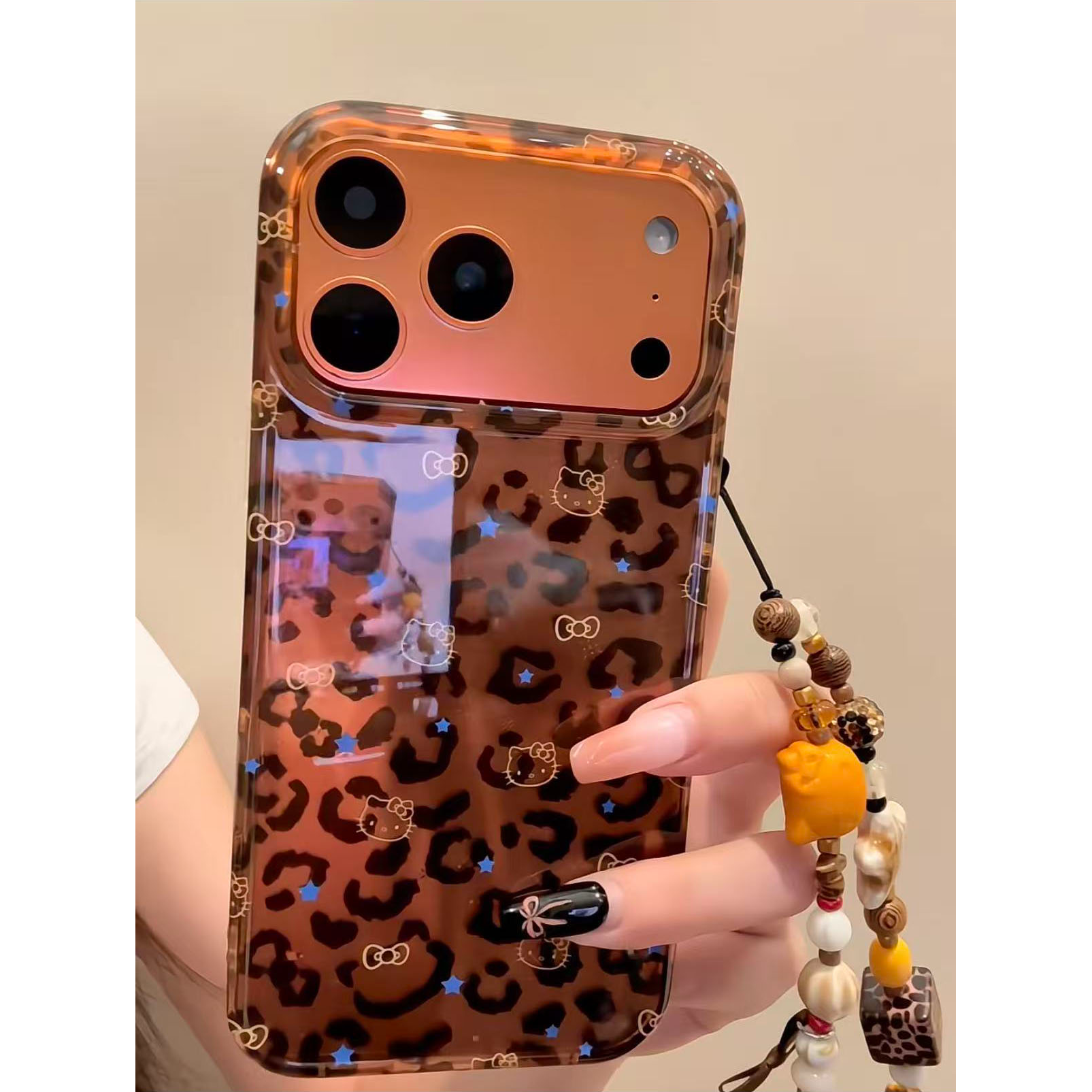 诚星泽豹纹kt猫适用苹果17Pro手机壳iPhone15/16新款14全包13软12