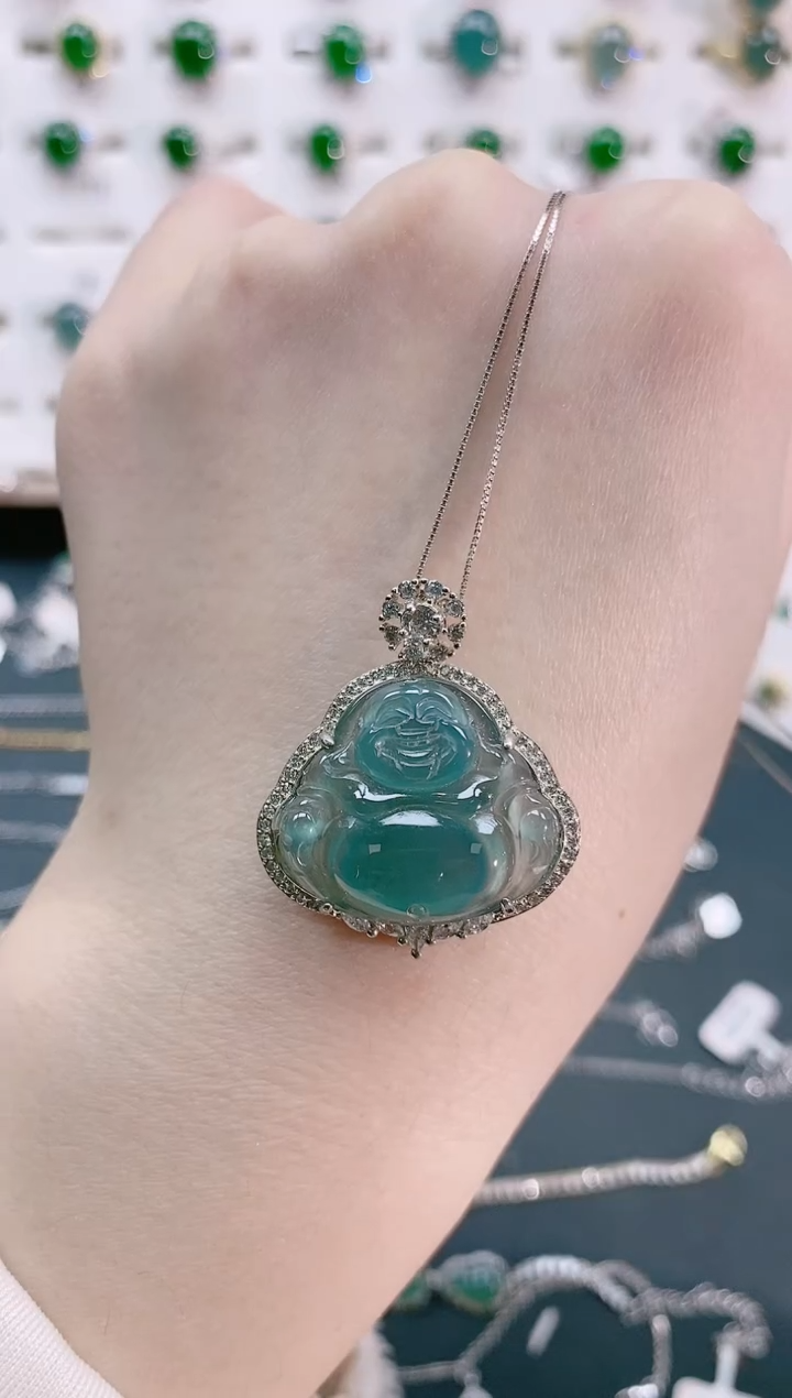 【闪购商品】翡翠颈饰银S925镶嵌天然翡翠