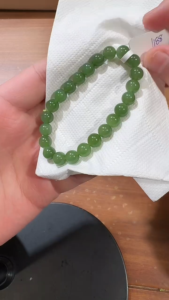 【闪购商品】和田玉手串未镶嵌1188碧玉卡8手串