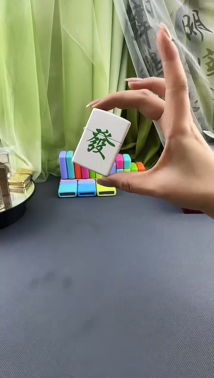 黄铜煤油打火机白哑漆麻将發防风打火机