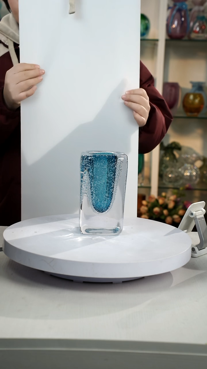 【闪购商品】琉璃【弘扬】高18轻奢琉璃花器正常手工痕迹