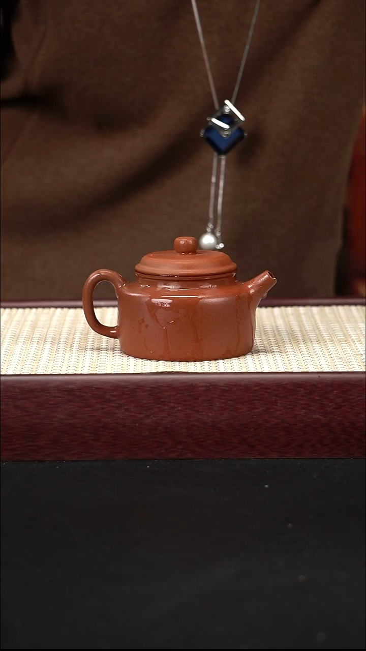 茶壶紫砂红降坡 德钟
