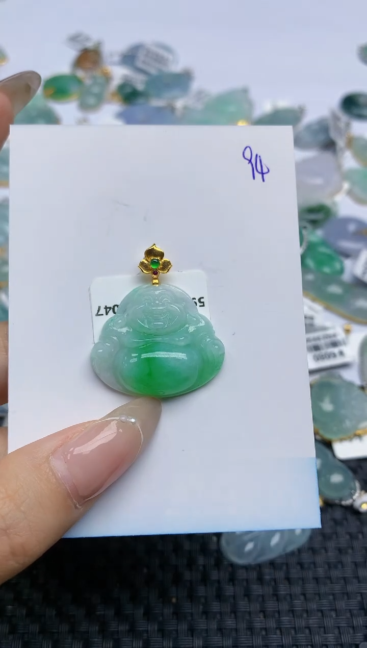 【闪购商品】翡翠颈饰18K金镶嵌天然翡翠A货