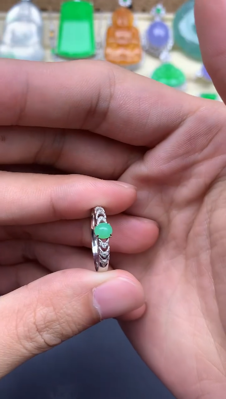 【闪购商品】翡翠戒指18K金镶嵌35--中国好珍宝