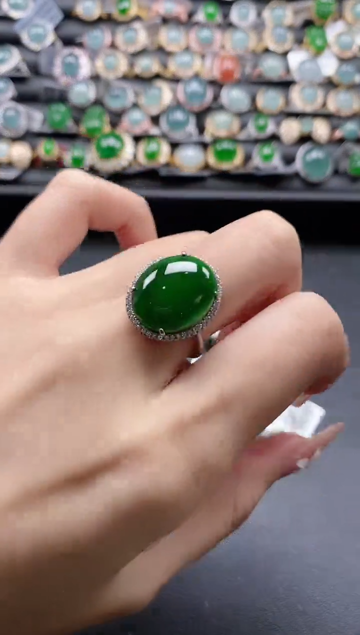 【闪购商品】翡翠戒指银S925镶嵌51511