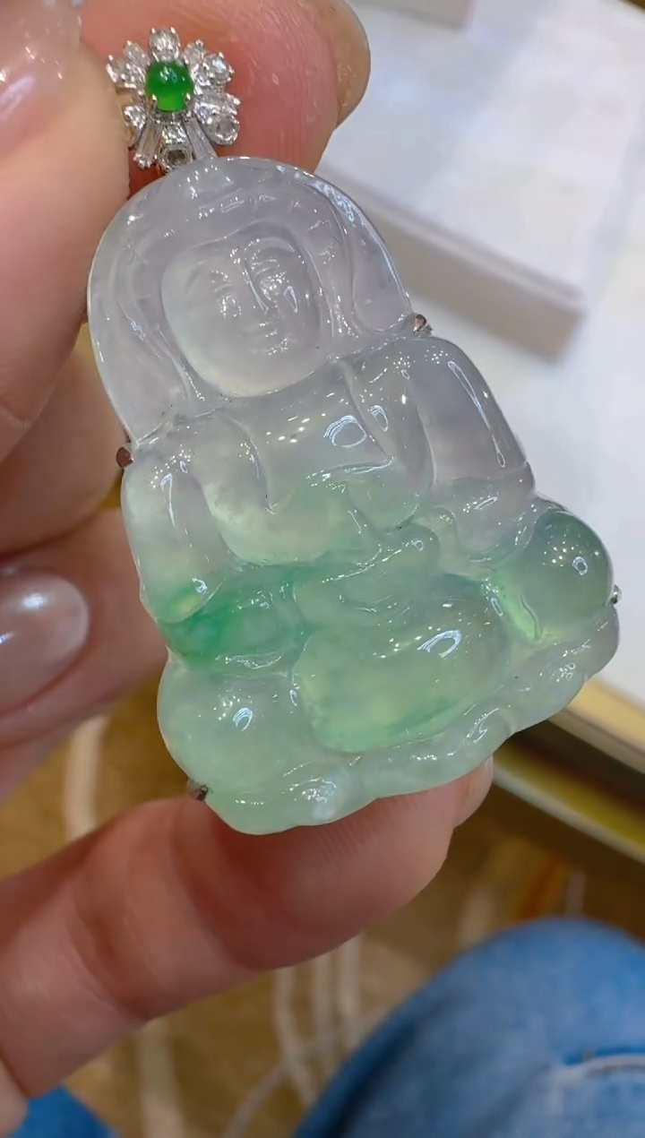 吊坠(不含链)18K金镶嵌翡翠多样性团购发一件