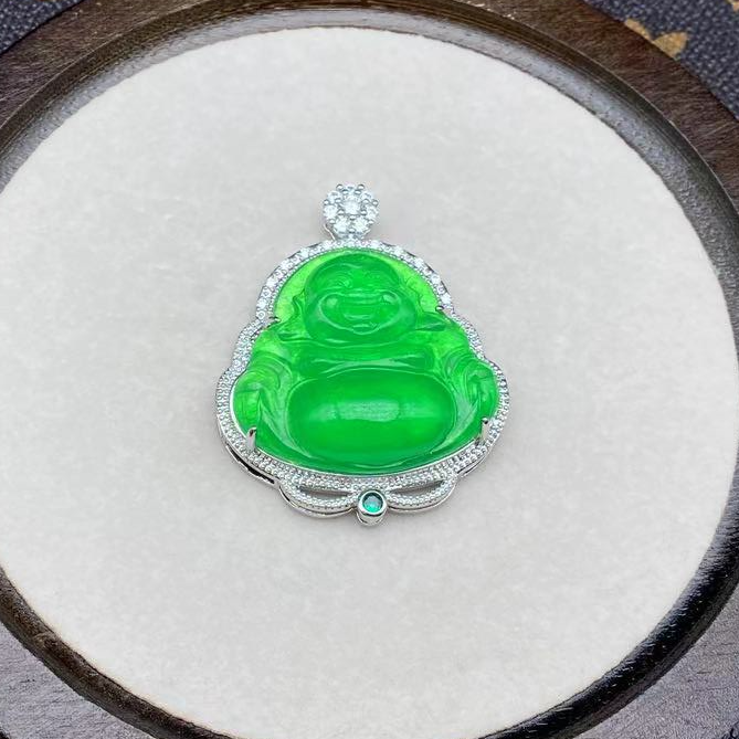 A4 豪镶冰绿佛公挂坠 时尚精美  (多样性发其一)