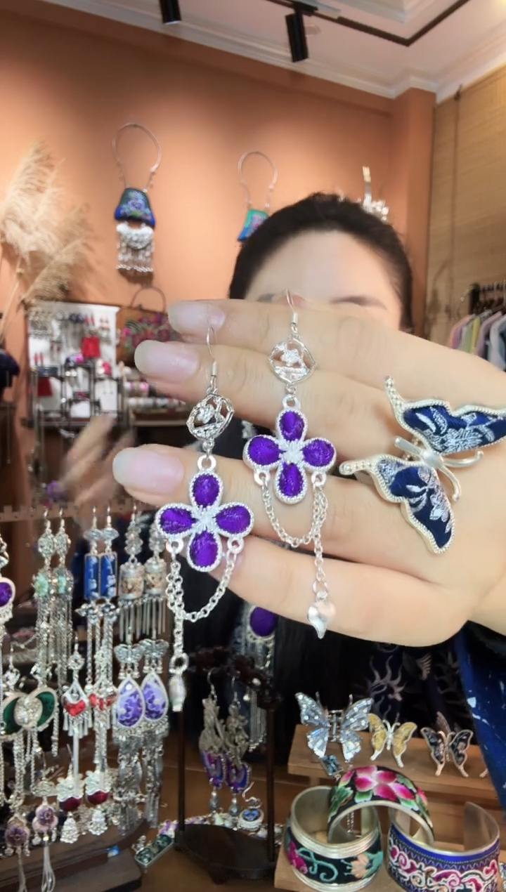 刺绣纯手工民族风耳环