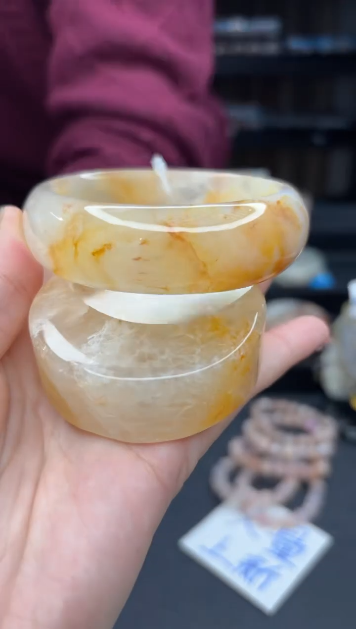 【闪购商品】石英质玉手镯未镶嵌246（60圈赠送镯心）