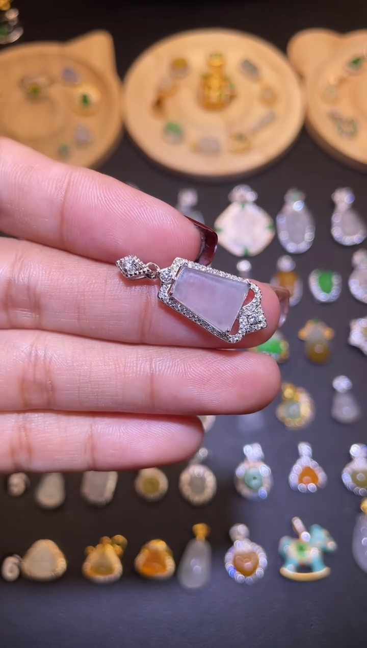 吊坠(不含链)银S925镶嵌翡翠1