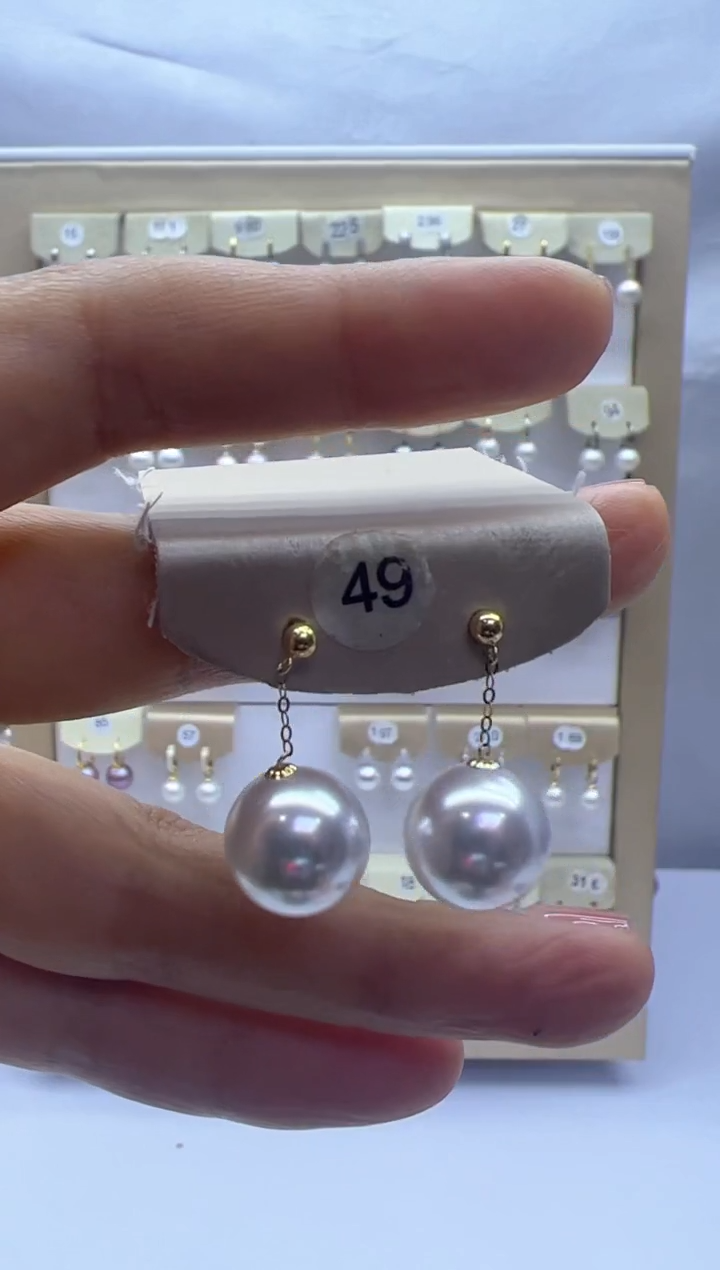 【闪购商品】淡水珍珠耳饰18K金镶嵌49