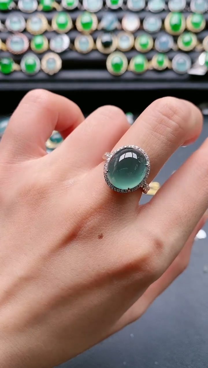 【闪购商品】翡翠戒指银S925镶嵌11111