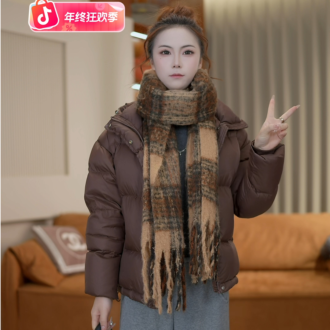 宠粉福利 泡芙轻奢面包服羽绒服女连帽宽松韩版加厚休闲保暖外套