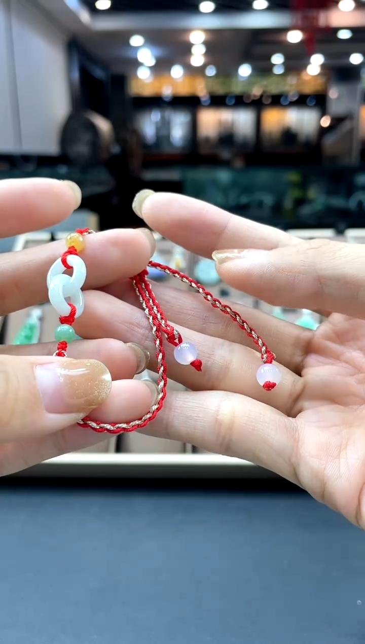 【闪购商品】翡翠手链未镶嵌环环相扣手绳