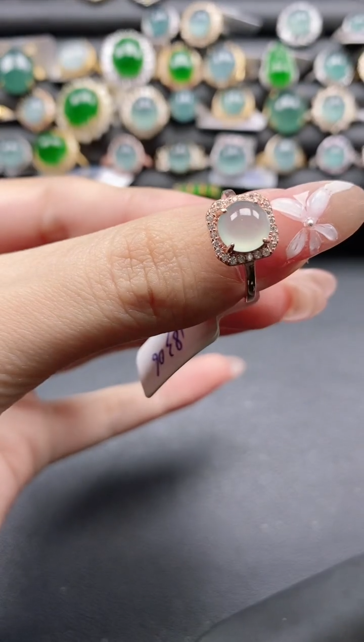 【闪购商品】翡翠戒指银S925镶嵌1111