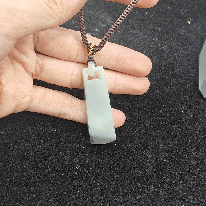 和田玉青花无事牌吊坠-594989