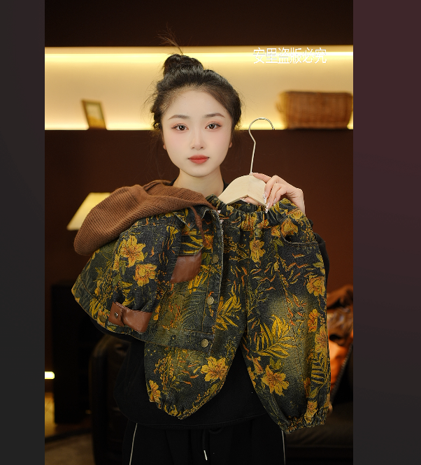 2025春秋新款儿童气质牛仔外套时尚潮流百搭水洗设计感28529