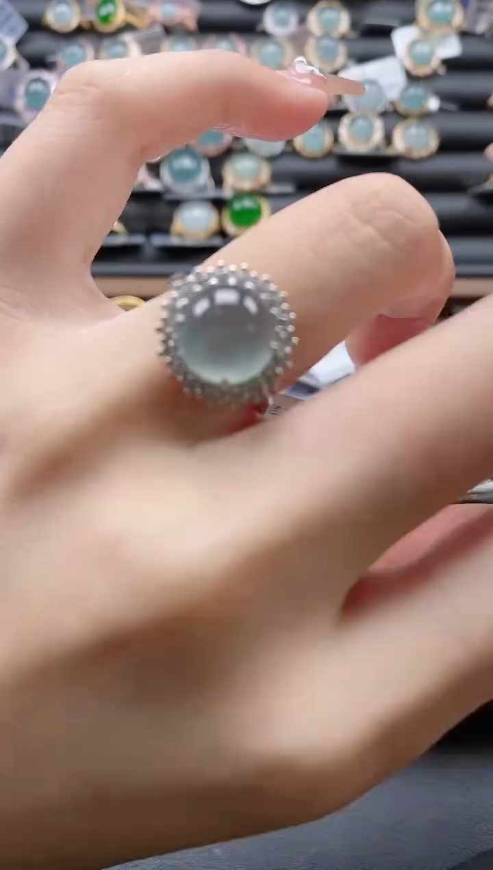 【闪购商品】翡翠戒指银S925镶嵌51511