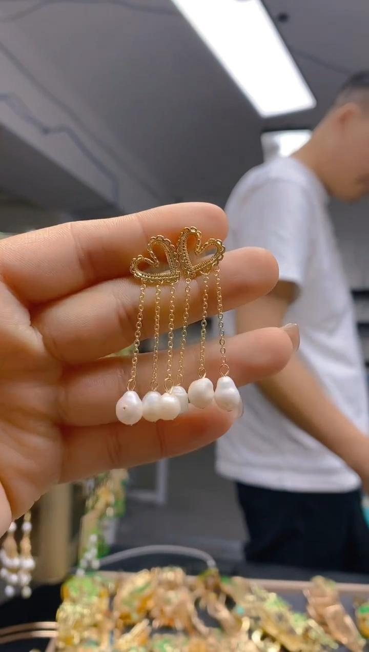 【闪购商品】淡水珍珠耳饰合金0366珍珠饰品