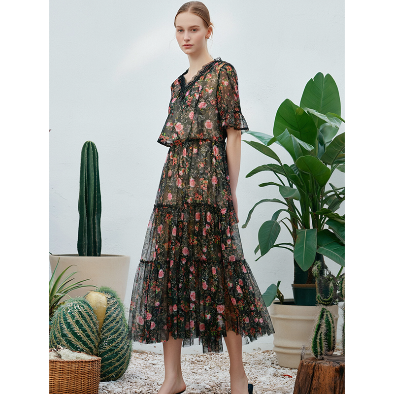  春夏新款气质优雅时尚连衣裙 绮6210E