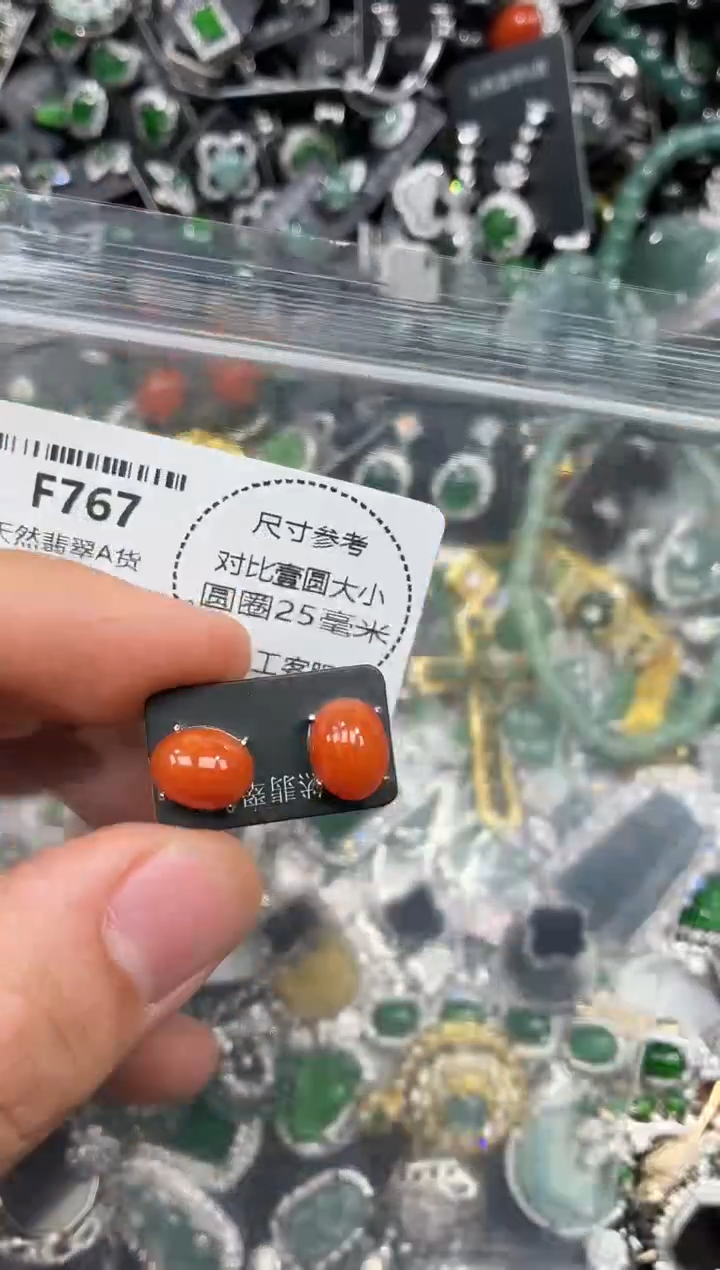 颈饰未镶嵌翡翠F767耳钉