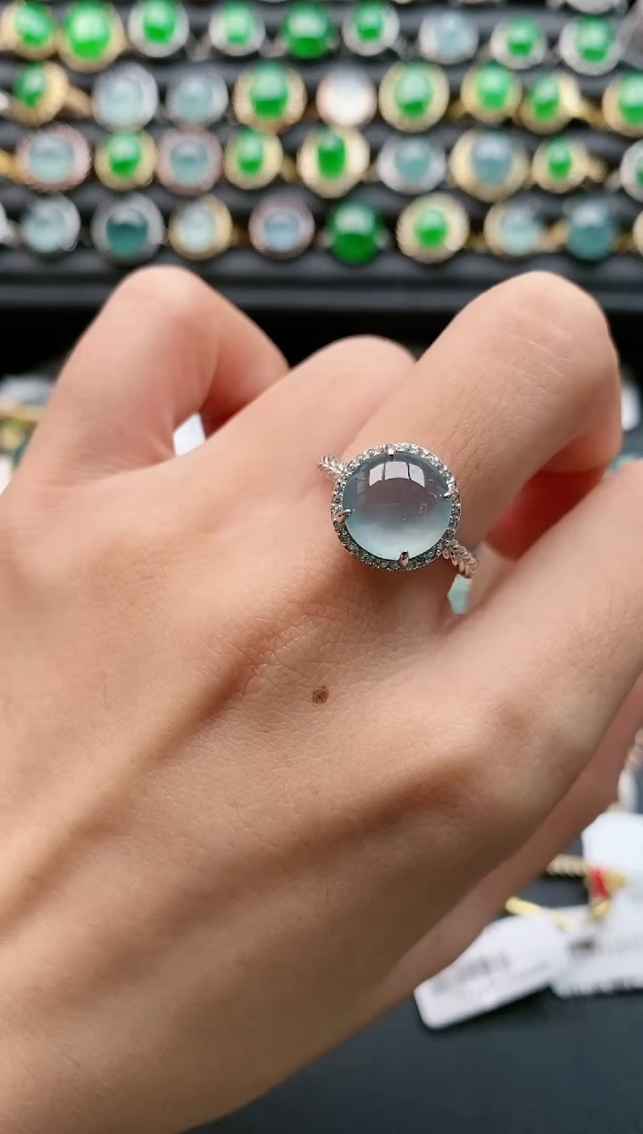 【闪购商品】翡翠戒指银S925镶嵌11111