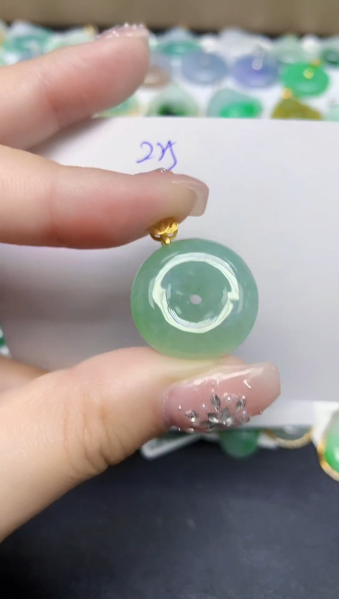 颈饰未镶嵌翡翠天然缅甸翡翠A货翡翠百元以上9元证书费自理