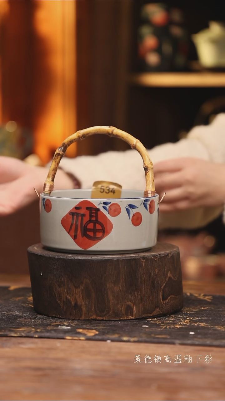 陶瓷景德镇高温釉下手绘陶瓷@L534@