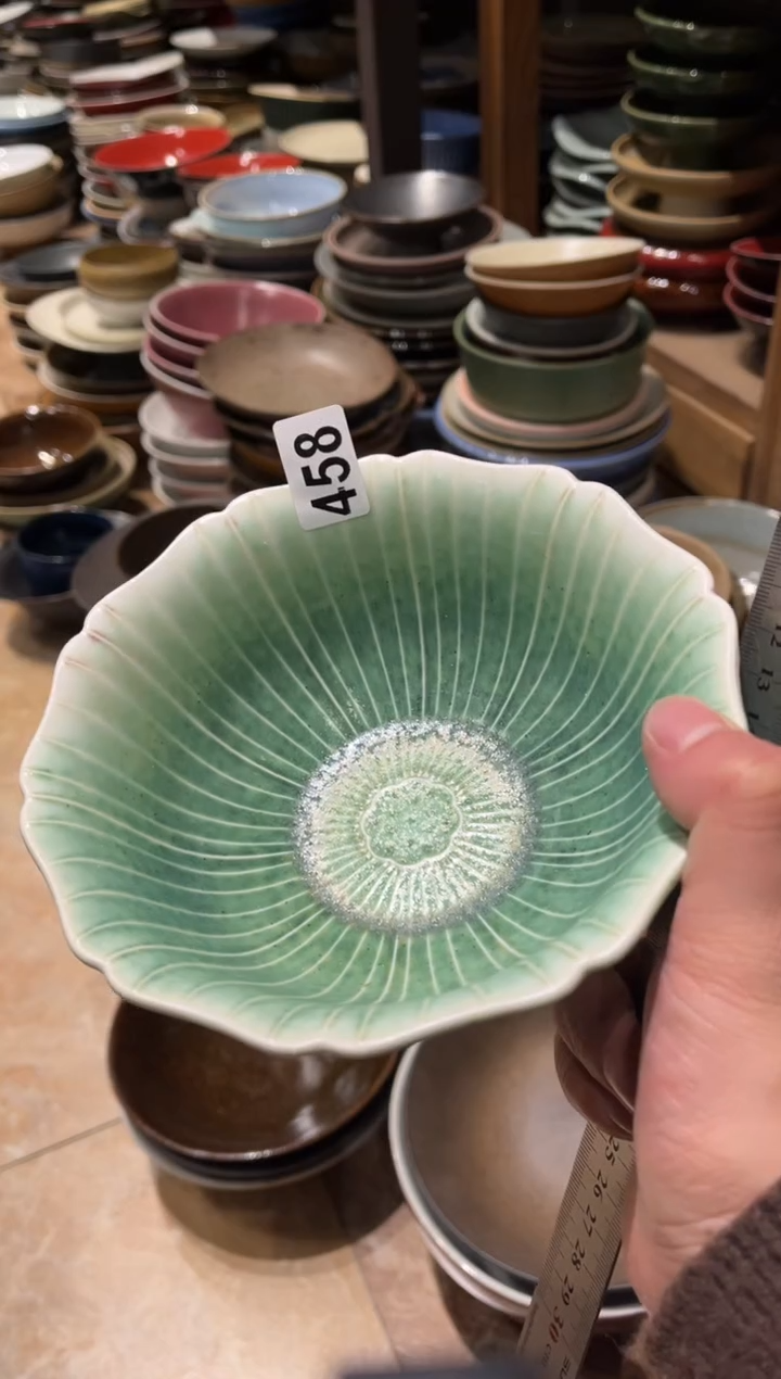 【闪购商品】瓷片458     莲蓬绿面碗1个
