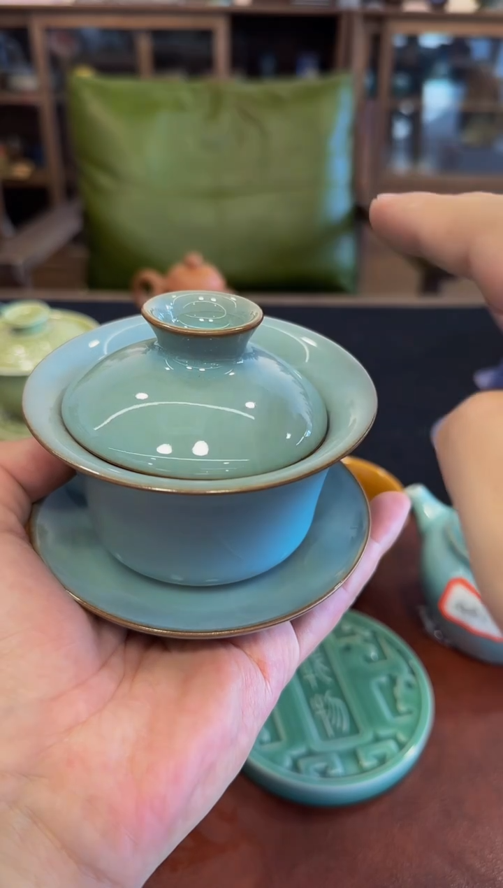 仅此·3才盖碗·茶器茶周边·龙泉青瓷