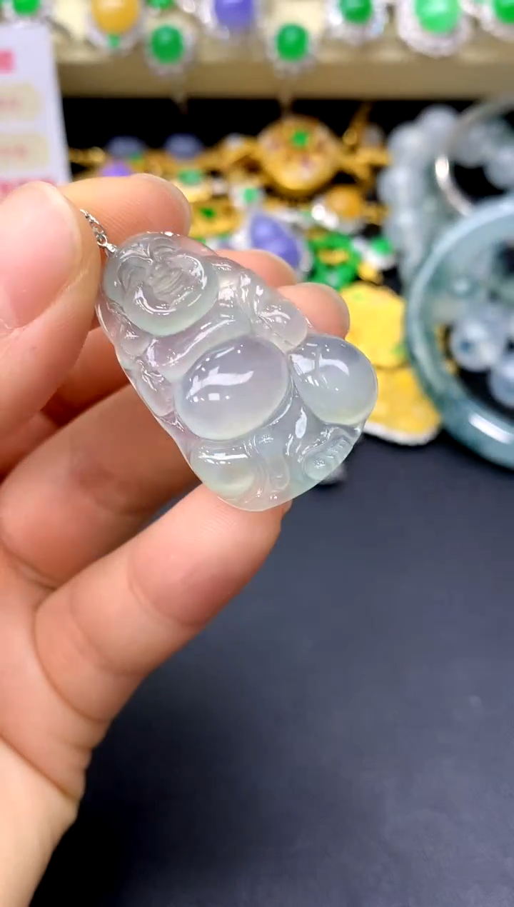 颈饰18K金镶嵌翡翠219-中国好珍宝