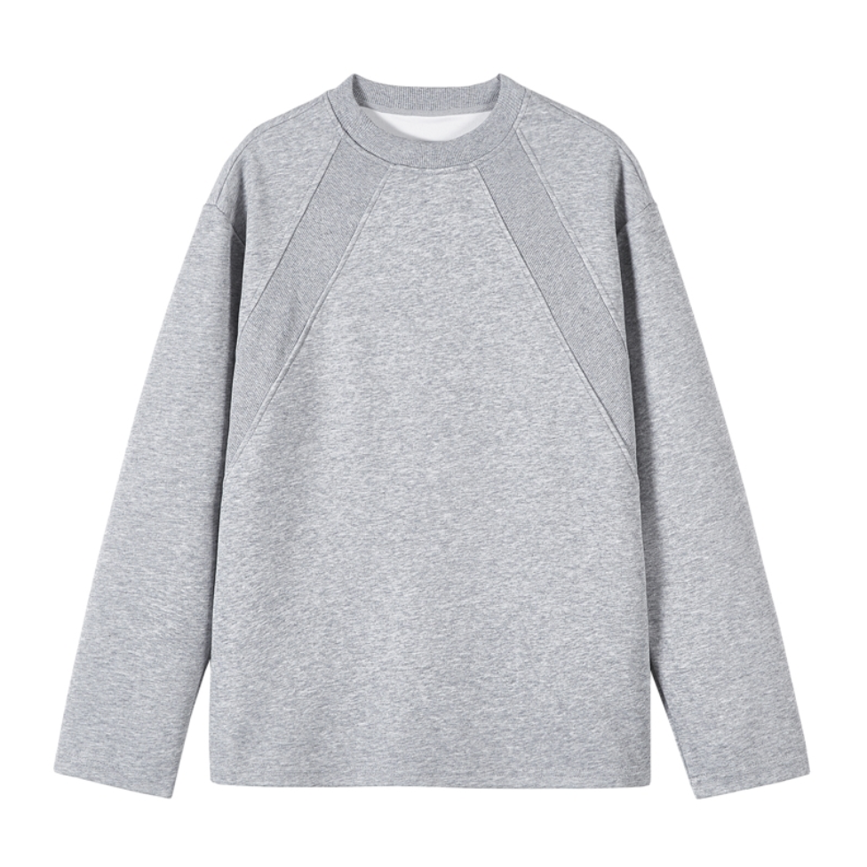 秋冬保暖男士卫衣 个性拼接长袖经典圆领休闲上衣T恤