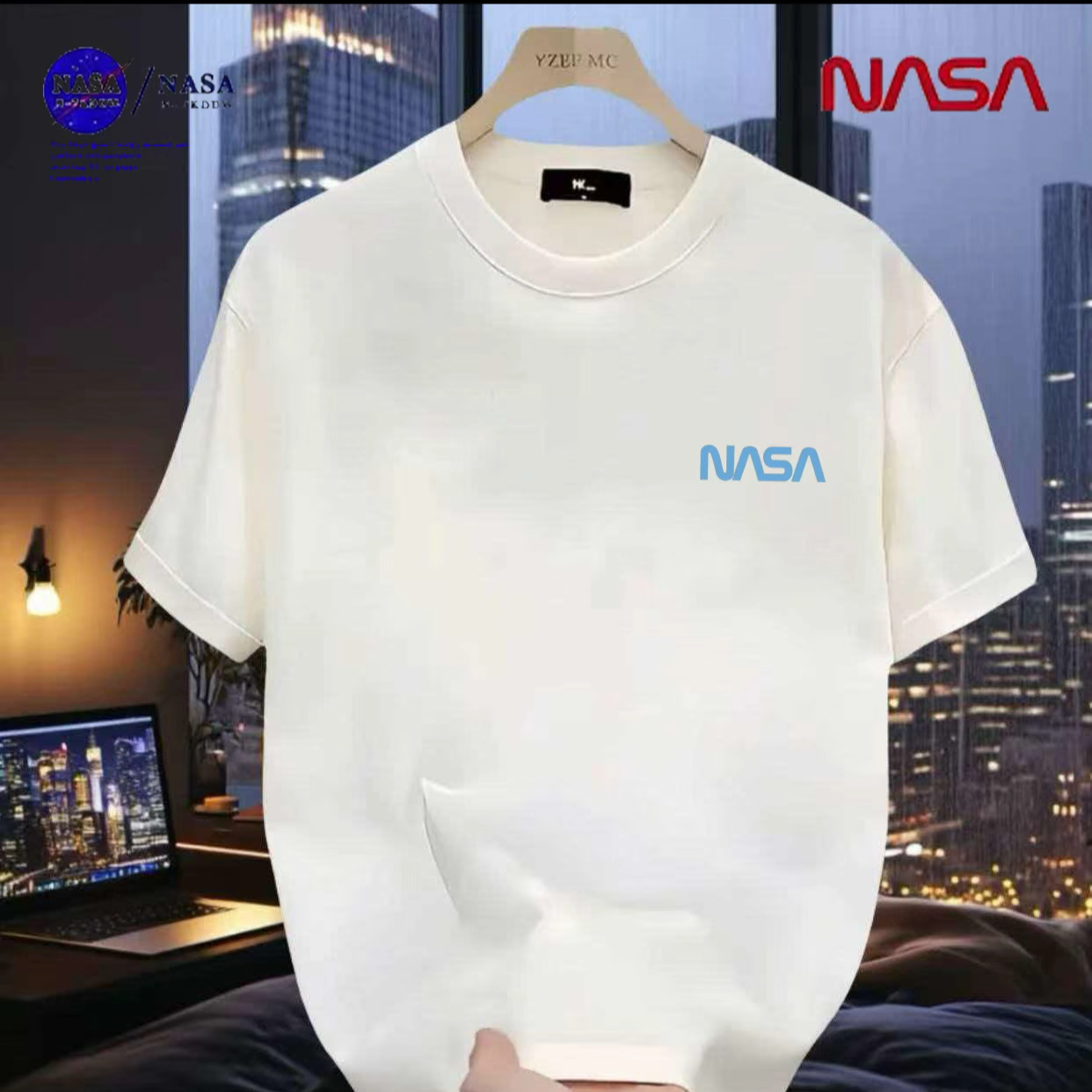 【万针刺绣】NASA联名夏季潮流百搭微宽松短袖男女同款情侣时尚T恤