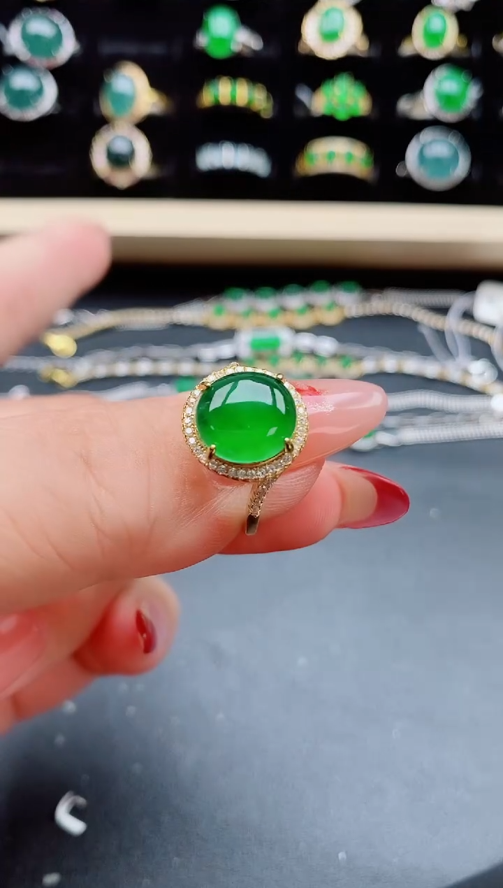 【闪购商品】翡翠戒指银S925镶嵌08050