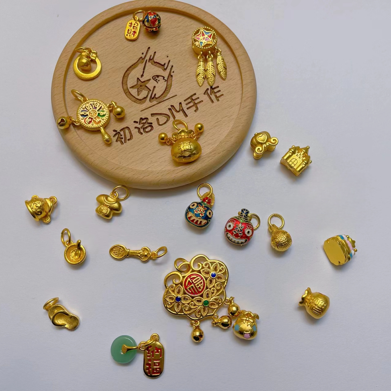 D01-100铜合金DIY配件隔珠提溜挂件时尚简约搭配