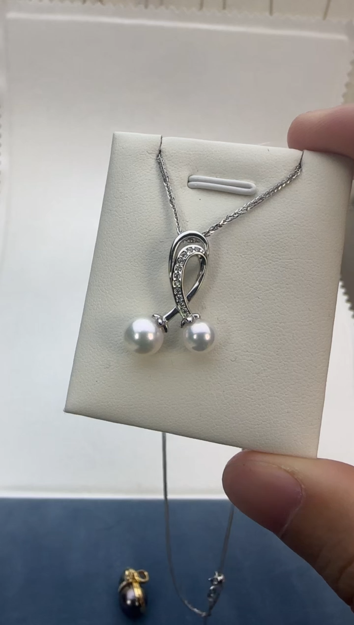 【闪购商品】海水珍珠吊坠(赠链)银S925镶嵌6-7.5