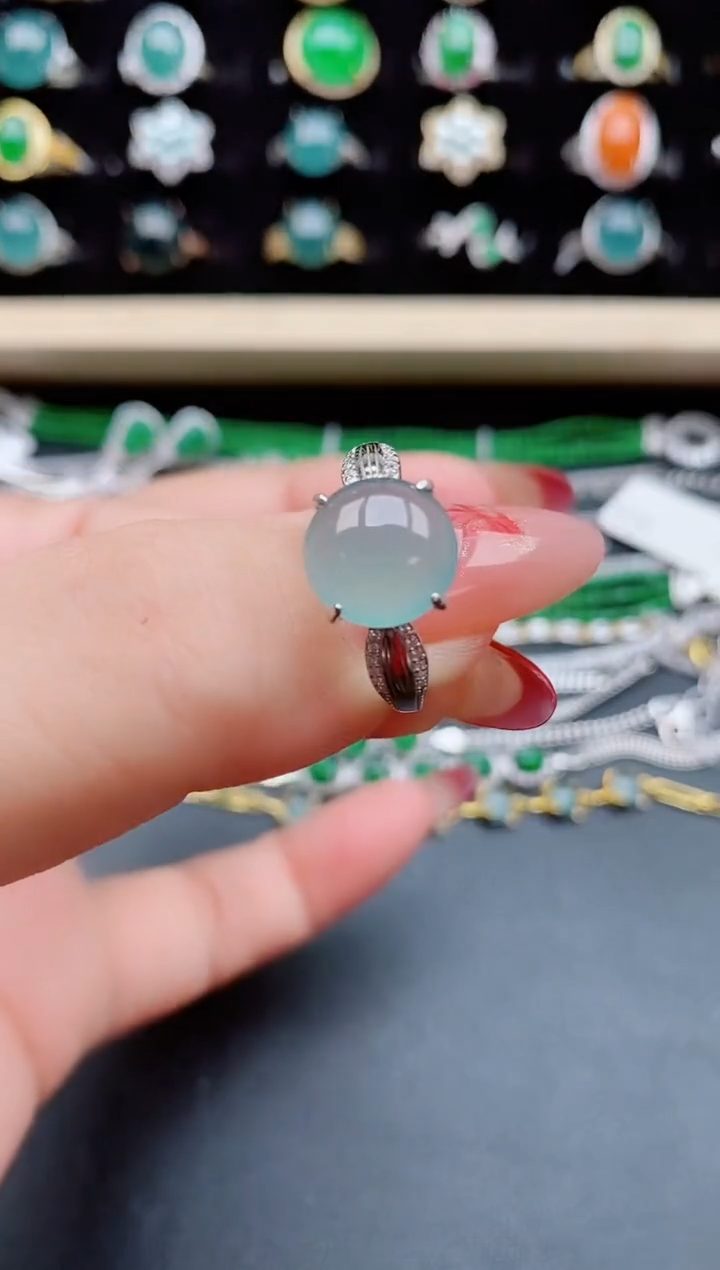 【闪购商品】翡翠戒指银S925镶嵌85850